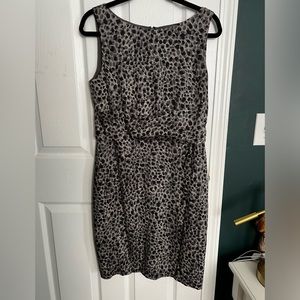 EUC Ann Taylor Animal Print Silk Sheath Dress SZ 10